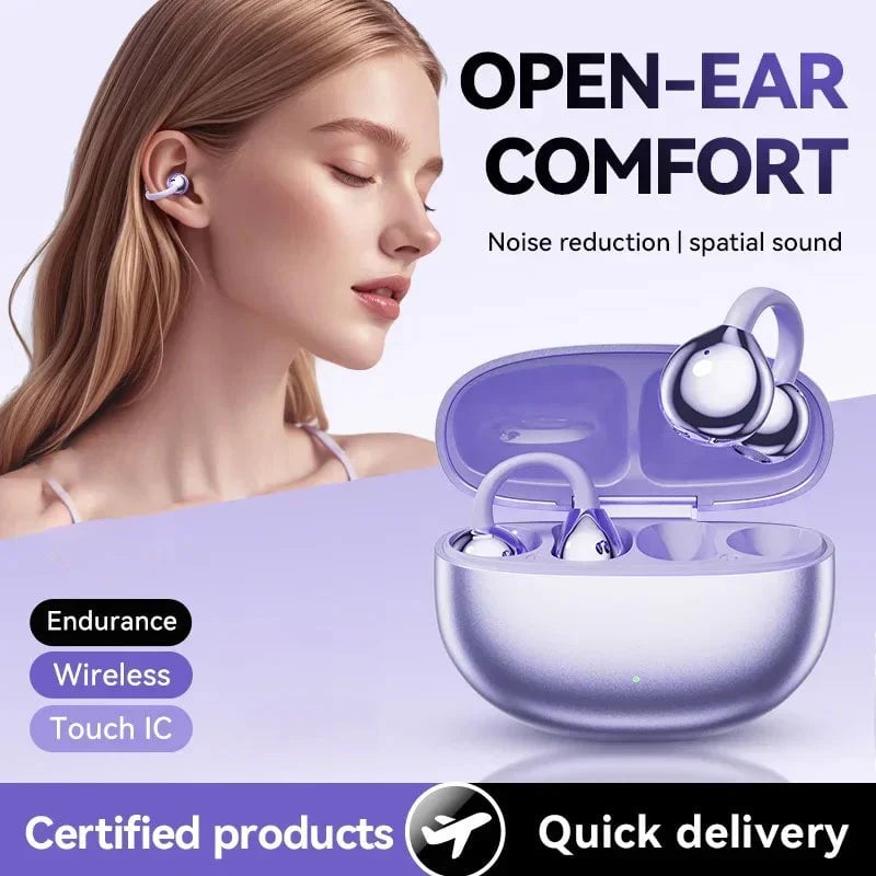 AI Translation Open Ear Clip Bluetooth Headphone