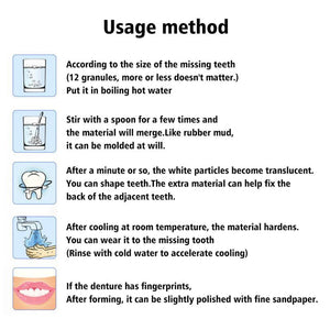 Moldable False Teeth for Temporary Tooth Fillings