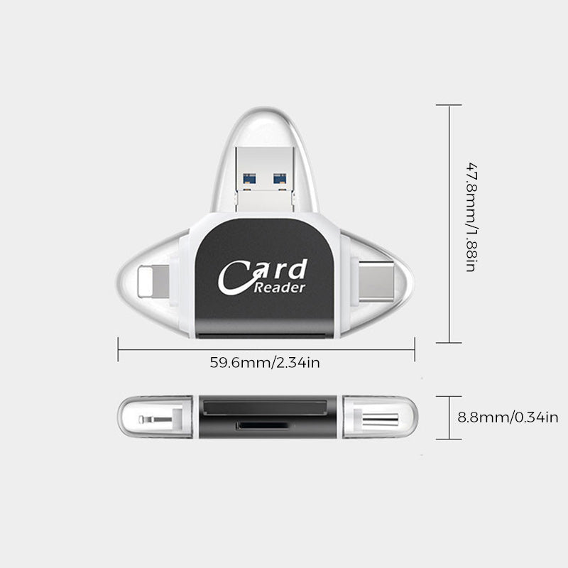 Multi-Port 4 in 1 Universal SD TF Card Reader