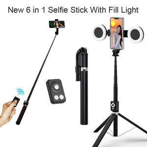 New 6 in 1 Selfie Stick With Fill Light