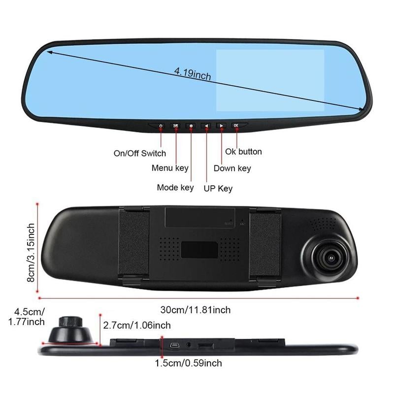 Front and Rear Dual Recording HD Night Vision Dash Cam