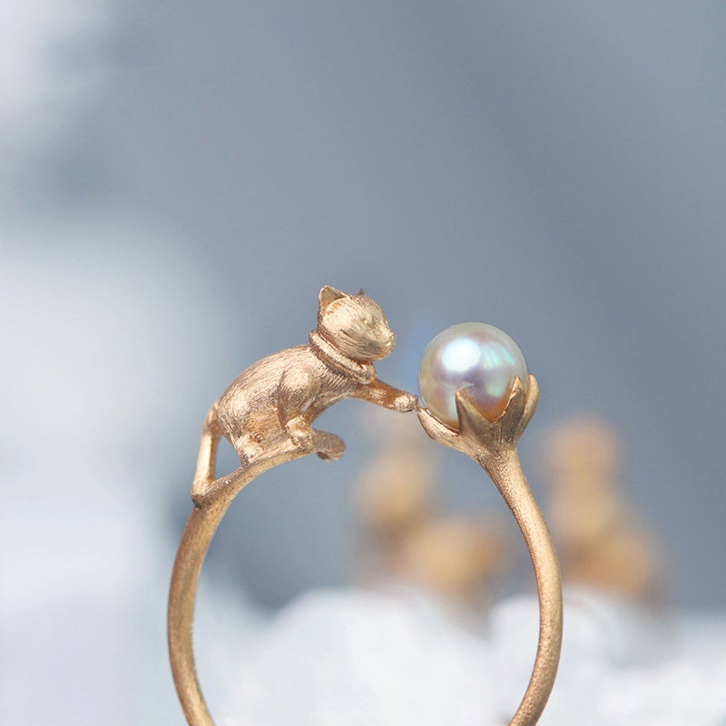 Pearl Cat Ring