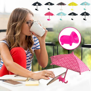 Cute Mobile Phone Holder With Sun Umbrella