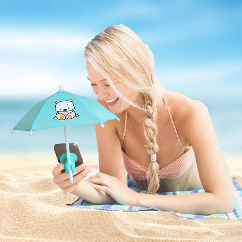 Cute Mobile Phone Holder With Sun Umbrella