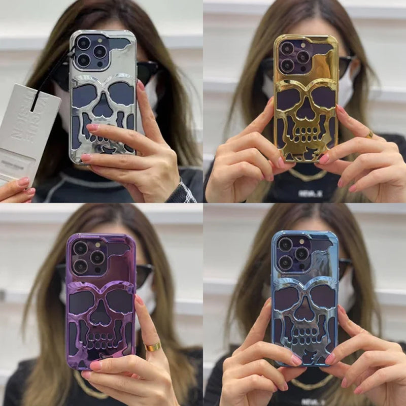 Plated Skull Case Cover For iPhone