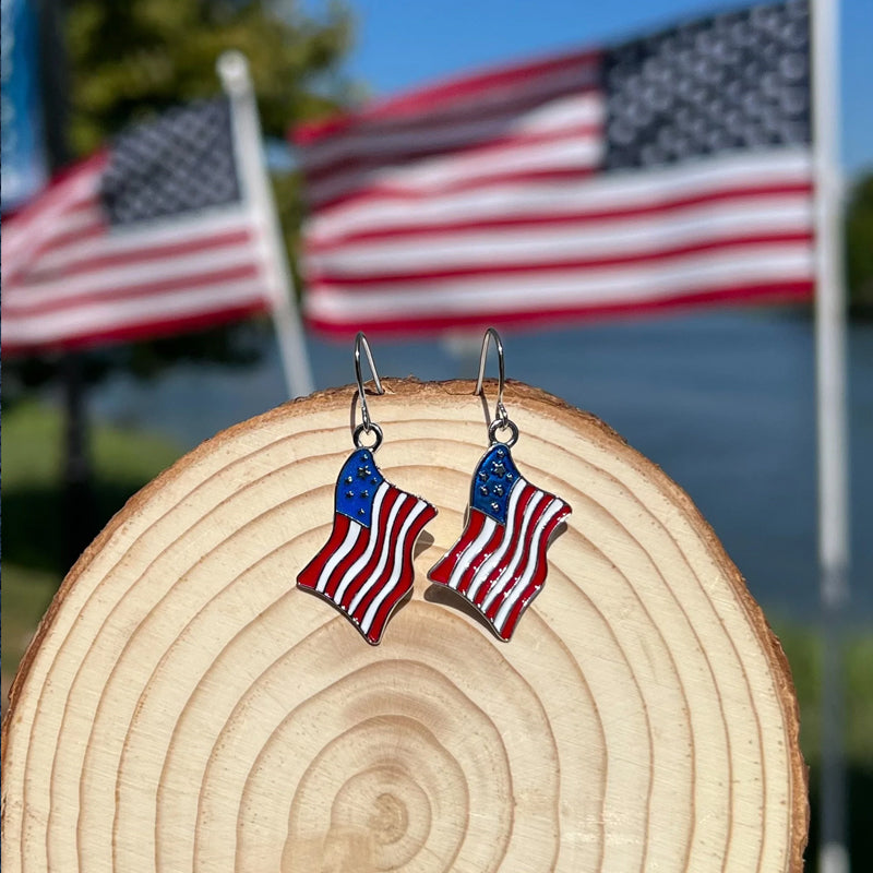 Adorable American Flag Earrings