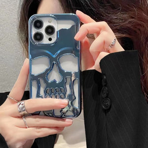 Plated Skull Case Cover For iPhone