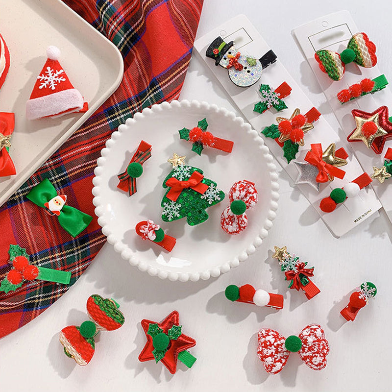 5 Pieces Christmas Hair Clips Set