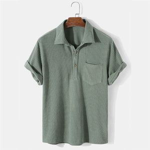 Men's Waffle Lapel Shirt