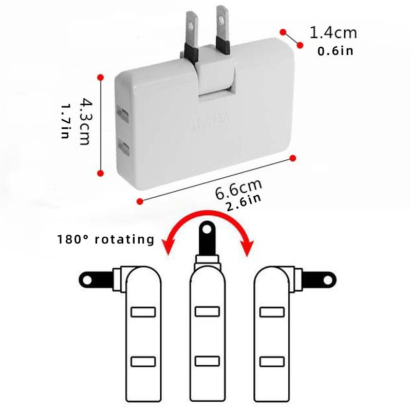 Rotatable Socket Converter (3 PCS)