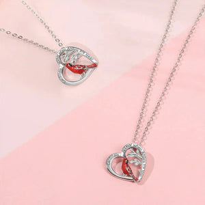 Cardinal Heart Pendant Necklace