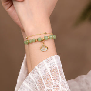 Gold Plated Natural Jade Bracelet