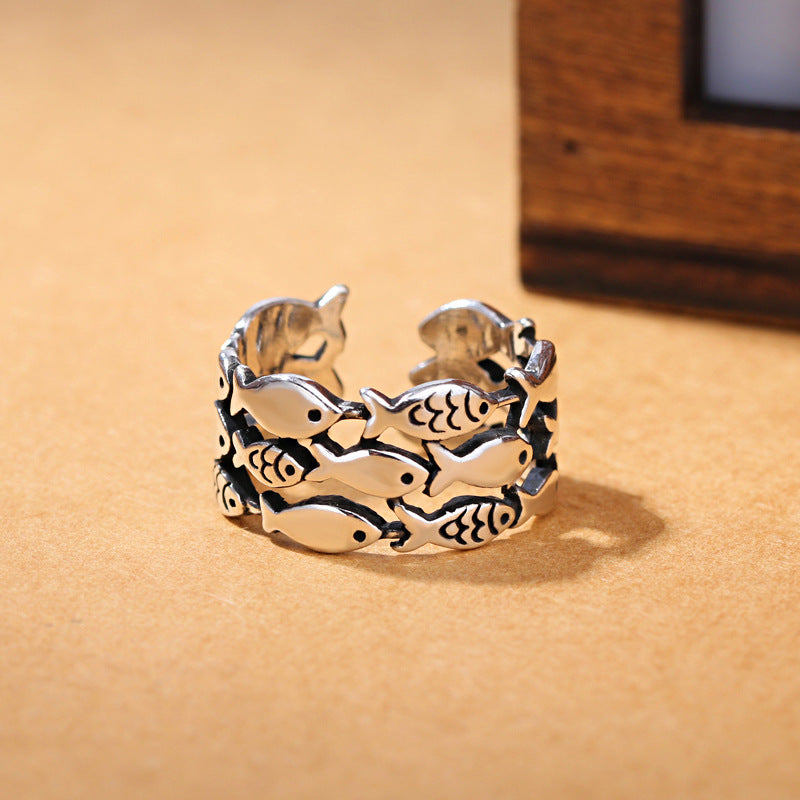 School of Fish Wrap Ring