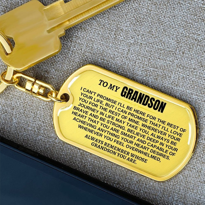 To My Grandson Keychain