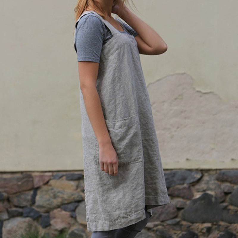 Women's Cotton and Linen Loose Apron