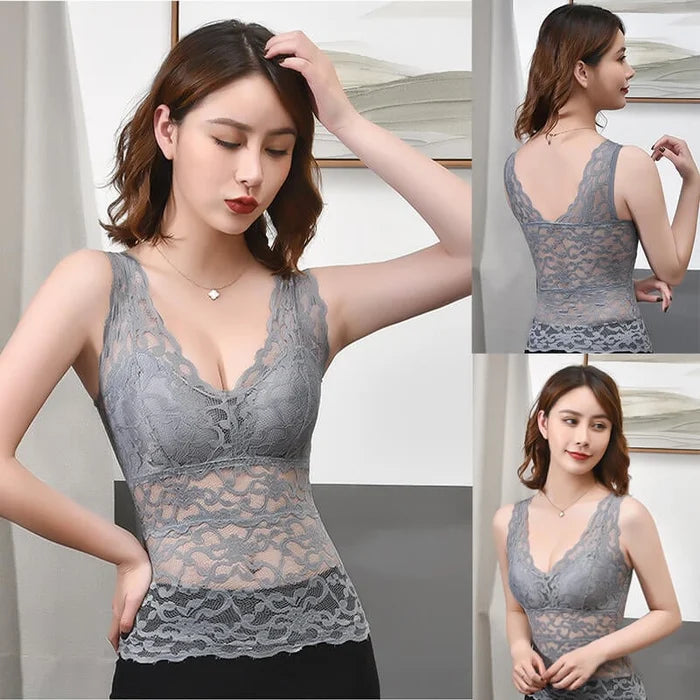 Lace Vest With Breast Pads