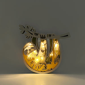 Wooden Carved Animal Ornaments (With Lights)