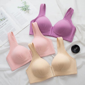 Plus Size Front Closure Elastic Push Up Comfort Bra