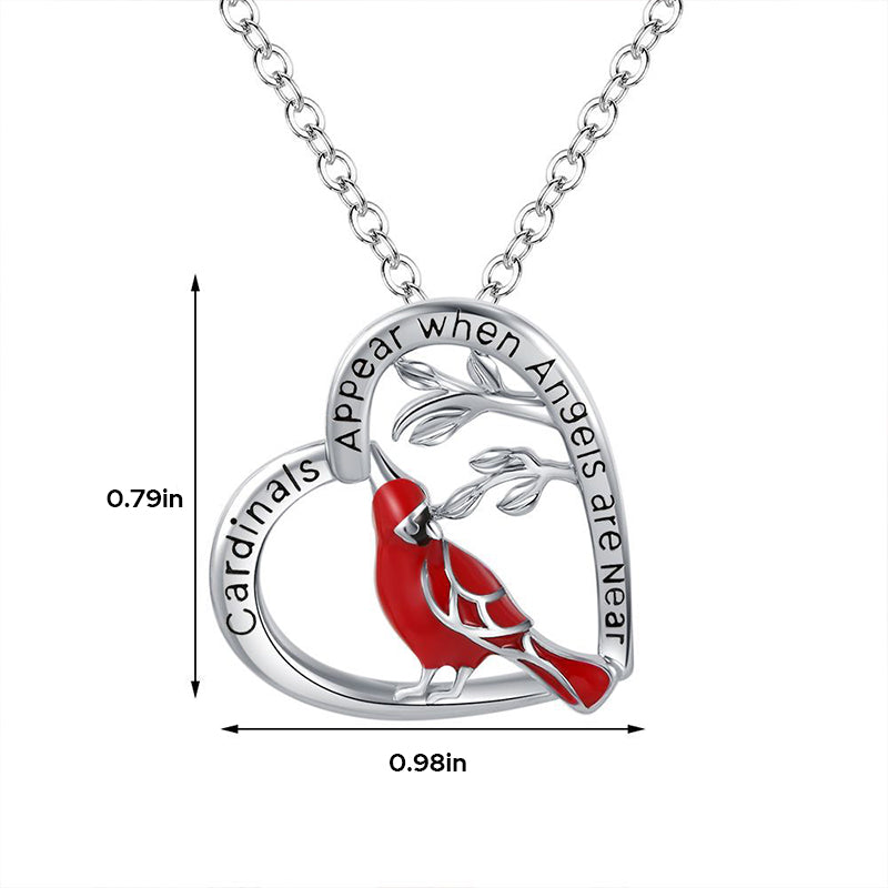 Cardinal Heart Pendant Necklace