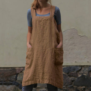 Women's Cotton and Linen Loose Apron