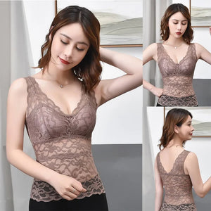 Lace Vest With Breast Pads