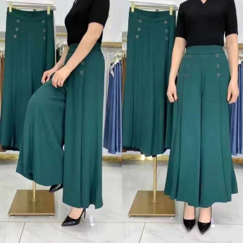 Stylish Pleated Wide-leg Pants