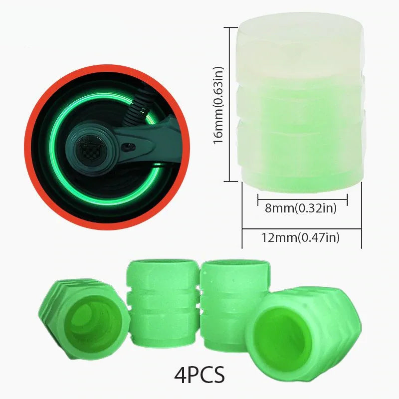 Universal Fluorescent Tire Valve Caps