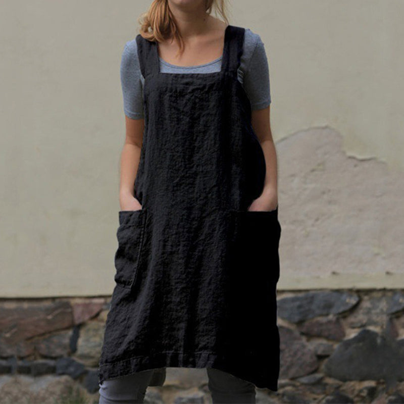 Women's Cotton and Linen Loose Apron