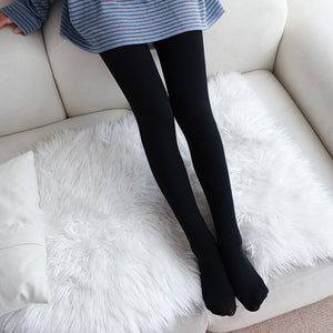 Fake Translucent Warm Plush Lined Elastic Tights