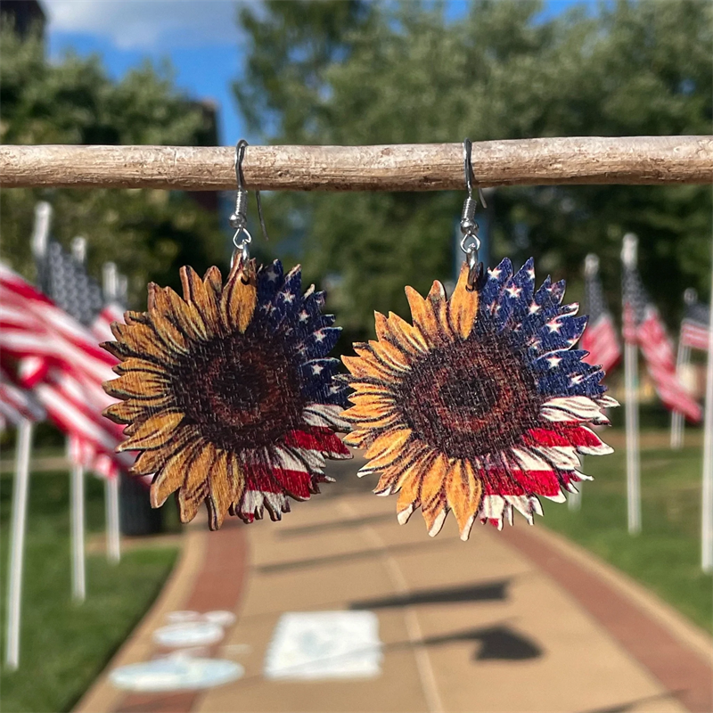 Sunflower Flag Earrings