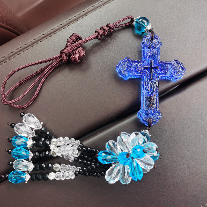 Crystal Cross Car Pendant