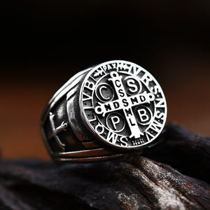 Saint Benedict Medal Stainless Steel Ring