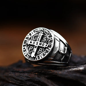 Saint Benedict Medal Stainless Steel Ring