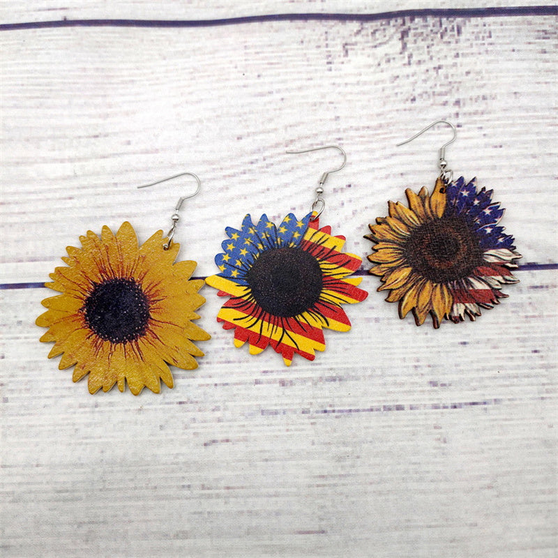 Sunflower Flag Earrings