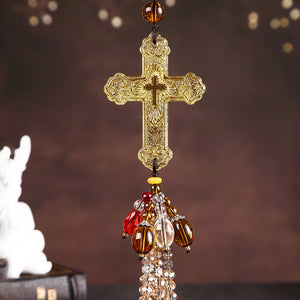 Crystal Cross Car Pendant