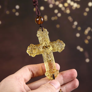 Crystal Cross Car Pendant