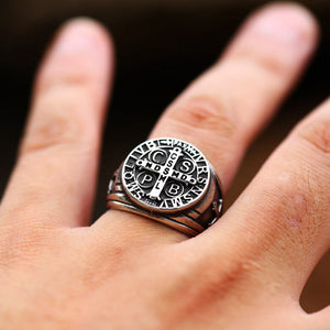 Saint Benedict Medal Stainless Steel Ring