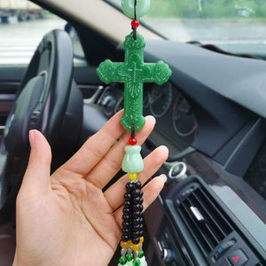 Crystal Cross Car Pendant