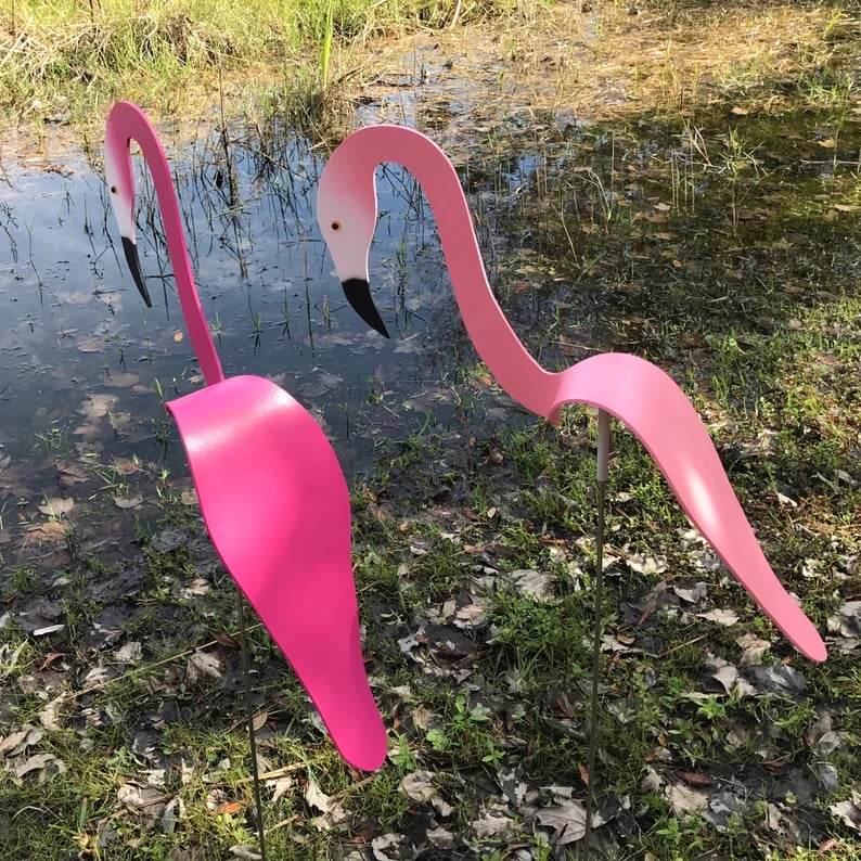 Swirl Flamingo Garden Decoration