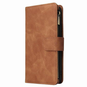 Multi-card Zipper Pocket Leather Case for iPhone