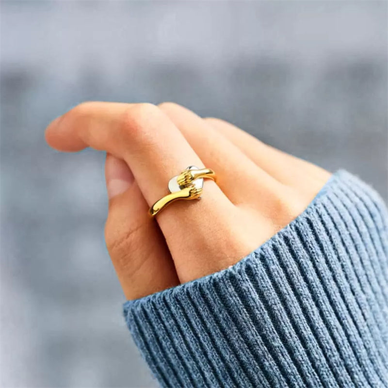 Feel My Love Hug Heart Ring